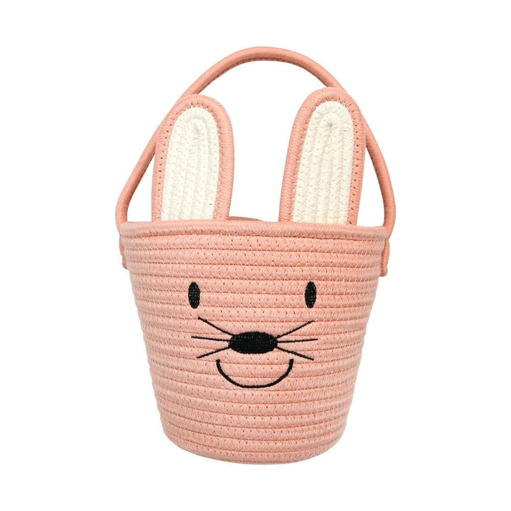 Pink Bunny Rope Easter Basket