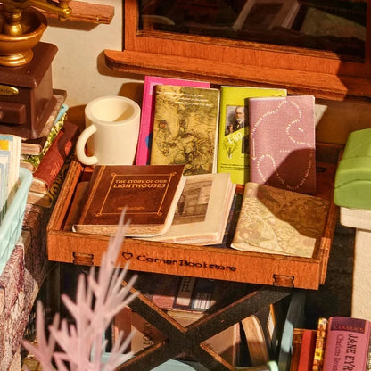 Diy Miniature House Kit: Corner Bookstore