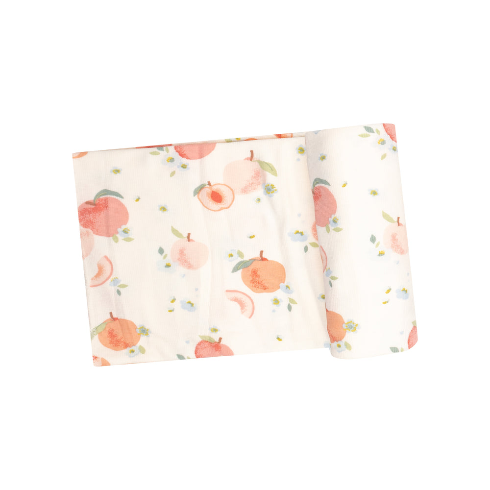 Spring Peaches Ribbed Stretch Swaddle Blanket