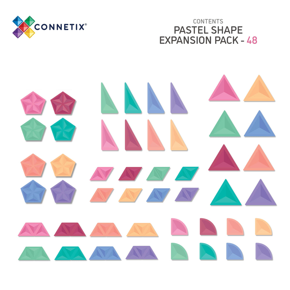 48 Piece Pastel Shape Expansion Pack Connetix Lil Tulips