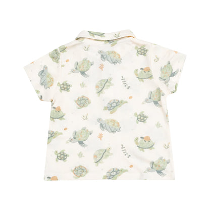 Polo Shirt and Muslin Short - Sea Turtles