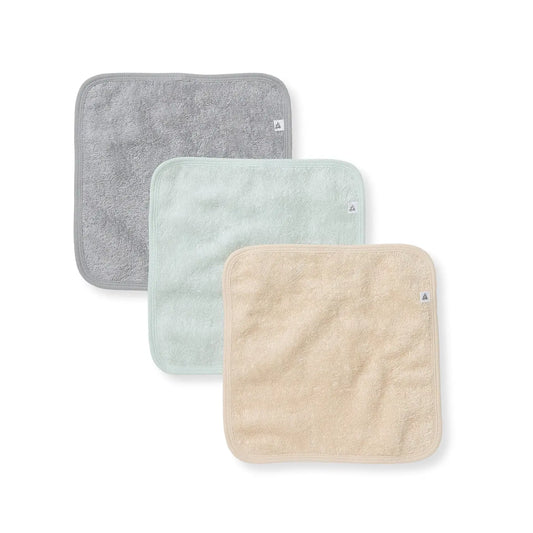 Solid Woven Terry Washcloths - Set of 3 - Quarry