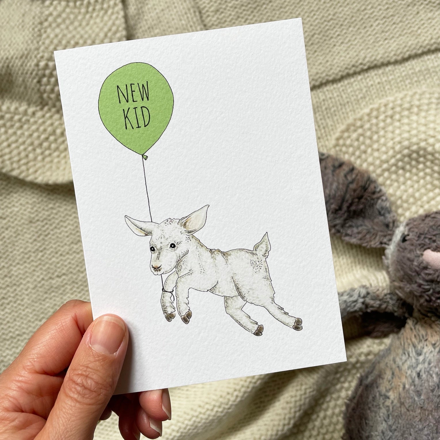 New Baby Card I Goat