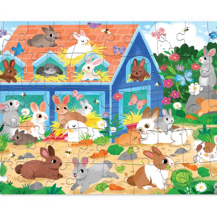 50-Piece Flat House Puzzle - Bunny House Crocodile Creek Lil Tulips