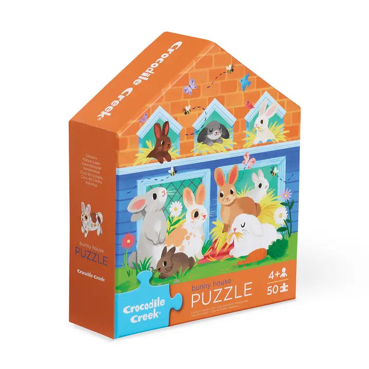 50-Piece Flat House Puzzle - Bunny House Crocodile Creek Lil Tulips