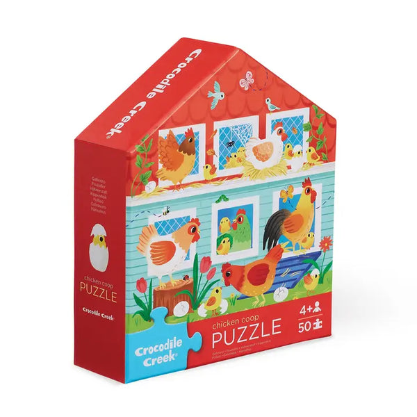 50-Piece Flat House Puzzle - Chicken Coop Crocodile Creek Lil Tulips