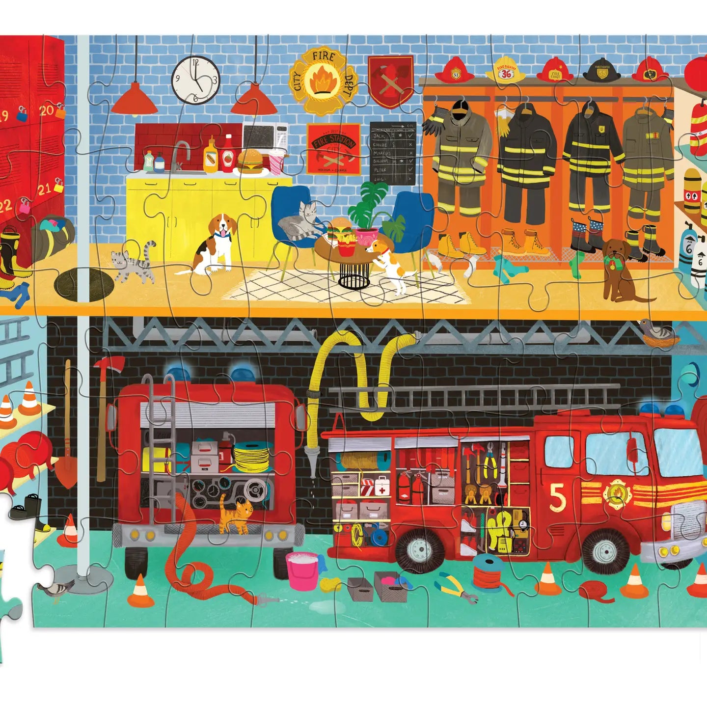 50-Piece Flat House Puzzle - Fire House Crocodile Creek Lil Tulips