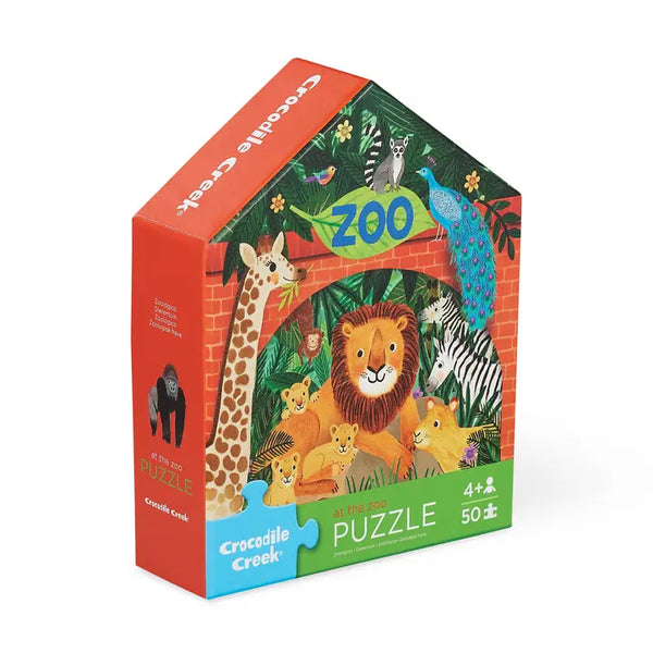 50-Piece Flat House Puzzle - Zoo Crocodile Creek Lil Tulips