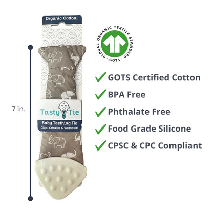 Elephant Tasty Tie Teether, Crinkle*