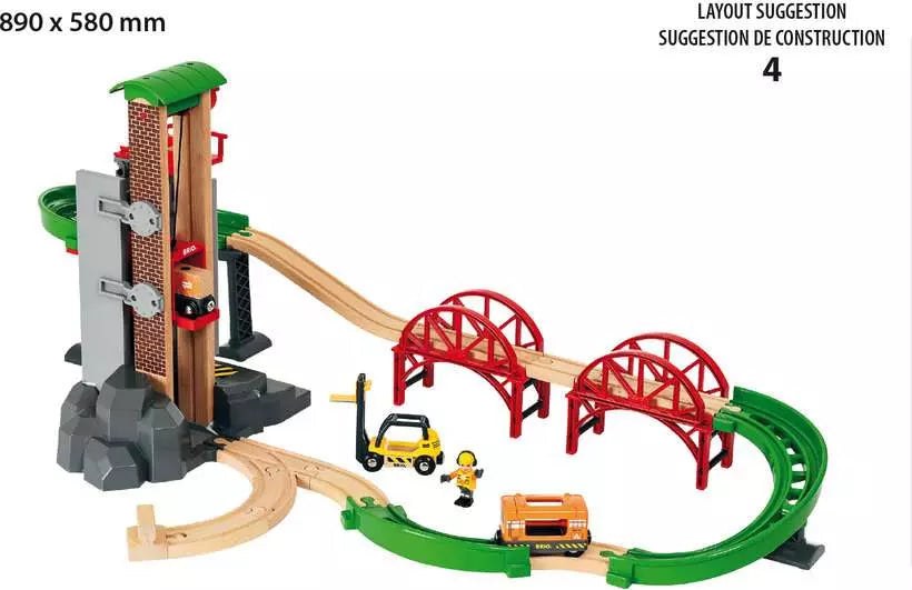BRIO World Train Set Lift Load Warehouse Set