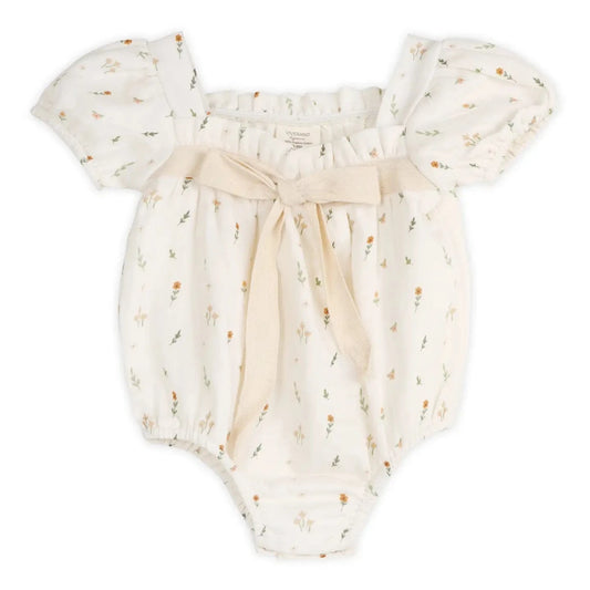Boho Floral Bubble Baby Romper (Organic Muslin)