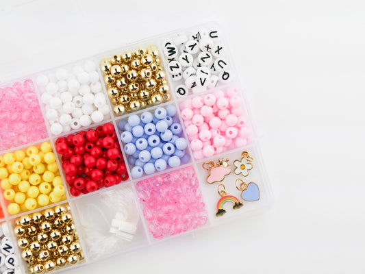 Color My World Rainbow Diy Stretchy Bracelet Craft Kit