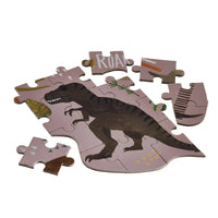 80 Piece Dinosaur-Shaped Jigsaw Puzzle Floss and Rock Lil Tulips
