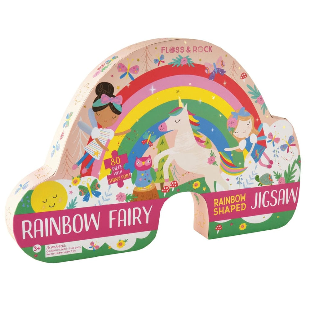 80 Piece Rainbow Shaped Jigsaw Puzzle - Rainbow Fairy Floss and Rock Lil Tulips