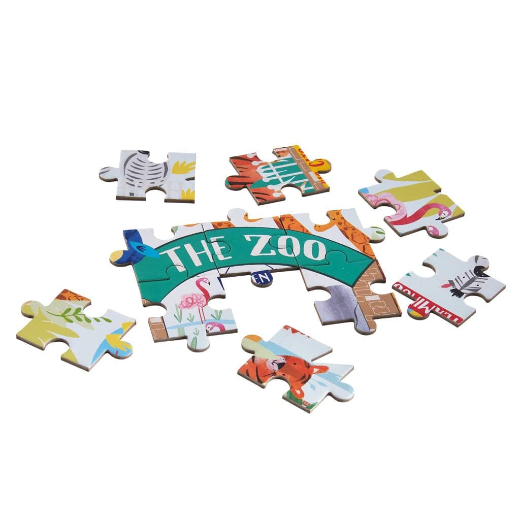 80 Piece The Zoo Leaf-Shaped Jigsaw Puzzle Floss and Rock Lil Tulips