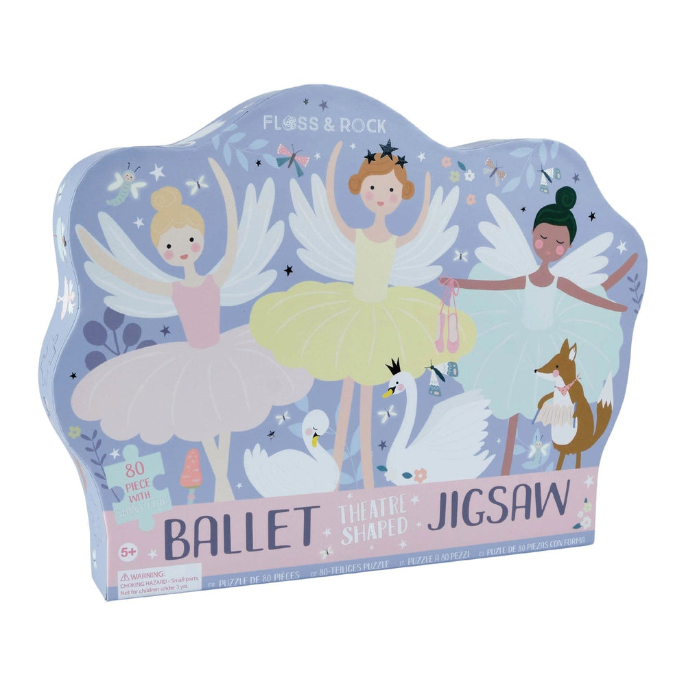 80 Piece Theater Shaped Jigsaw Puzzle - Enchanted Ballet Floss and Rock Lil Tulips