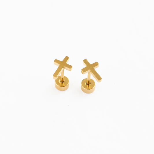 Cross Flat Back Earrings