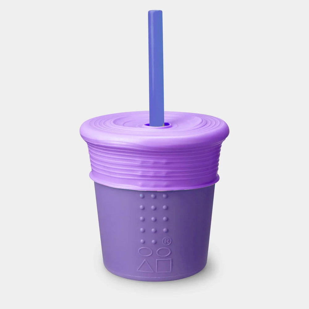 8oz Silicone Straw Cup - Purple Silikids Silikids Lil Tulips
