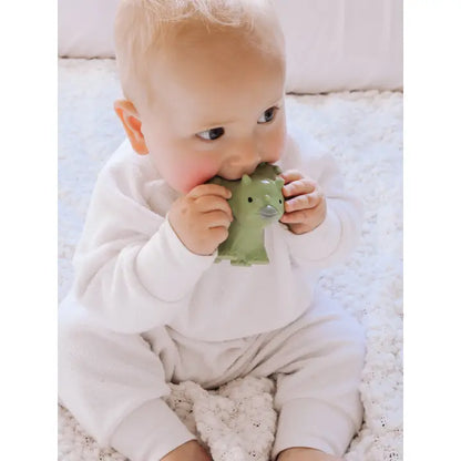 Trice Dinosaur Natural Rubber Teether, Rattle & Bath Toy