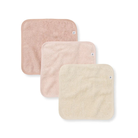 Solid Woven Terry Washcloths - Set of 3 - Pink Sand