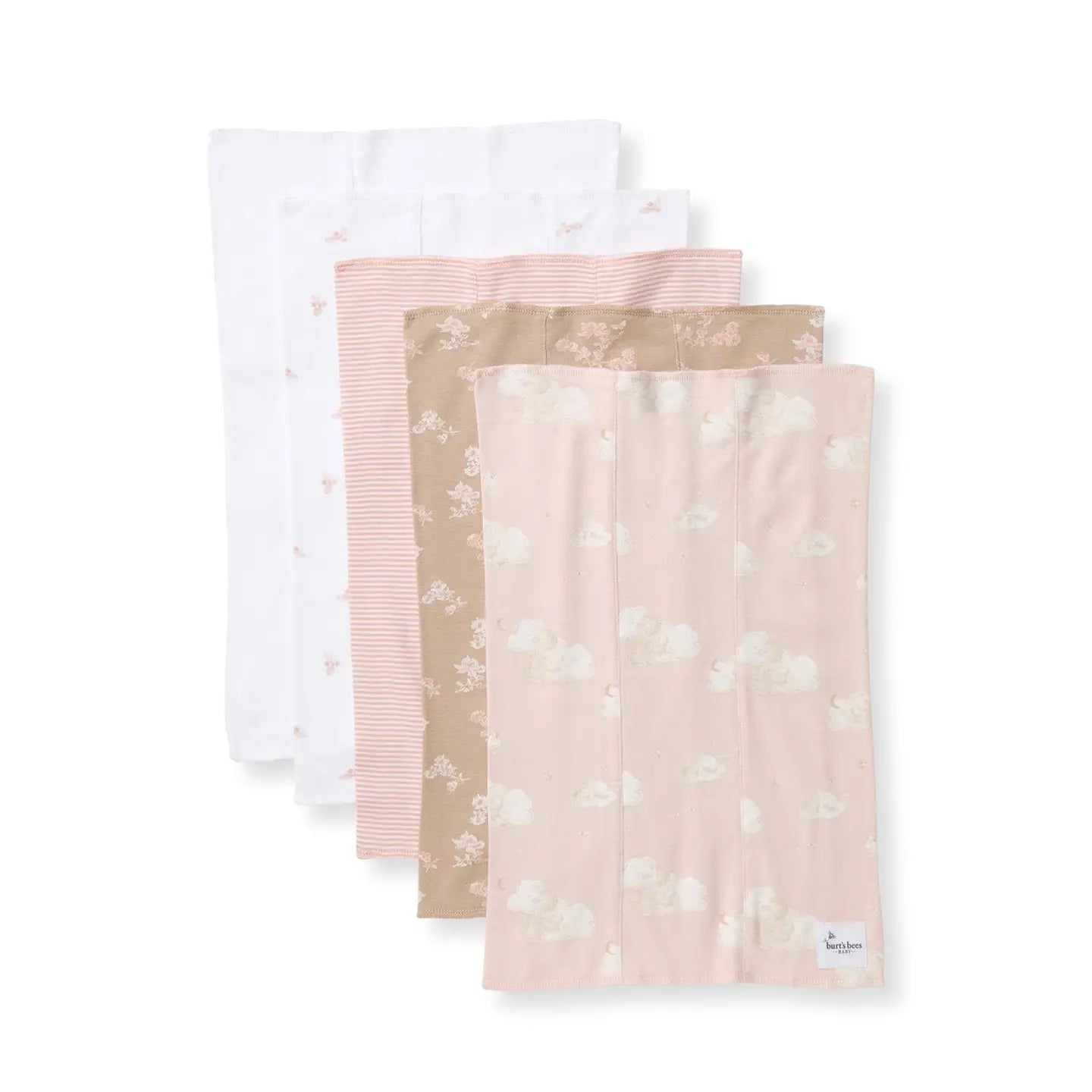 Whimsical Floral Burp Cloths - Set of 5