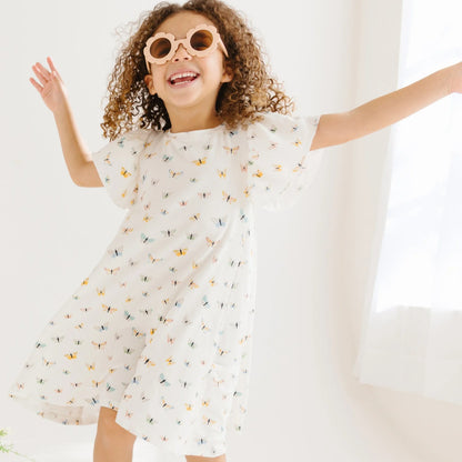 Butterflies Small Ribbed Pocket Dress