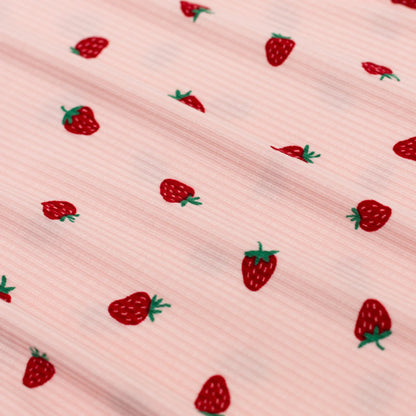Strawberries Small Ribbed Zip Romper