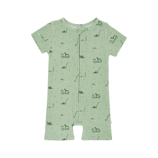 Lawn Mowers Small Ribbed Summer Zip Romper