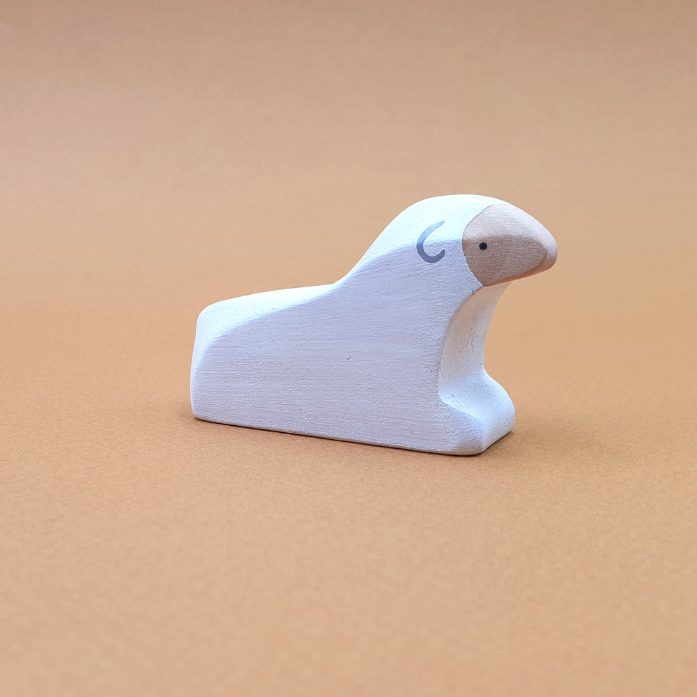 Brin d'Ours Wooden White Sheep Sitting