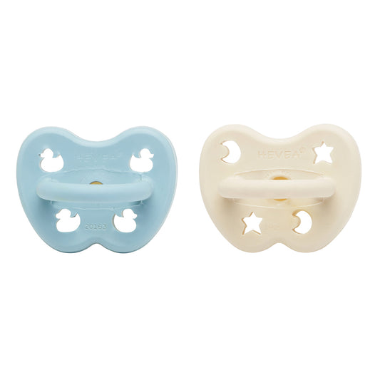 Baby Blue & Milky White Orthodontic Pacifier 2 Pack (0-3 Months)