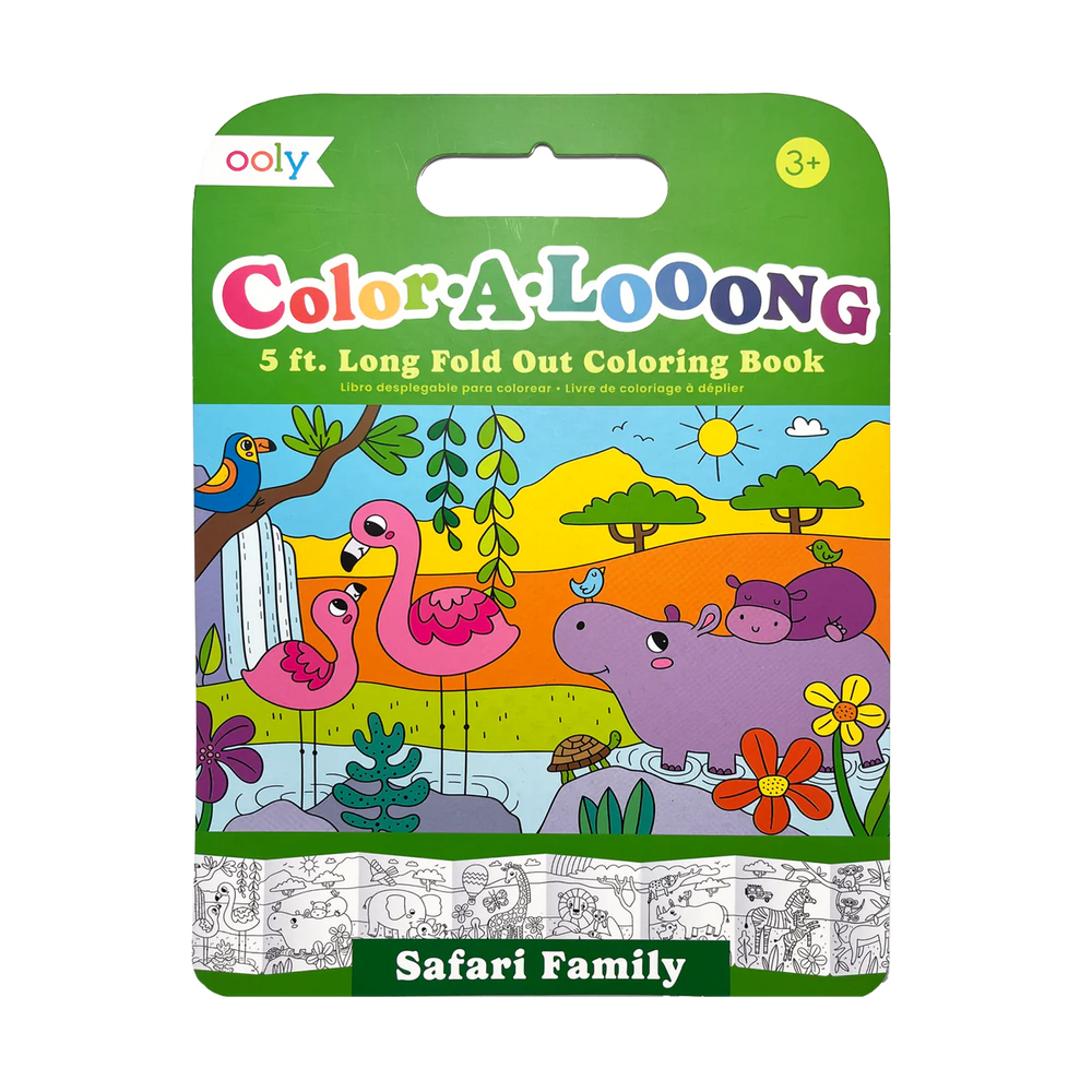 Color-A-Looong 5' Fold Out Coloring Book - Safari Family