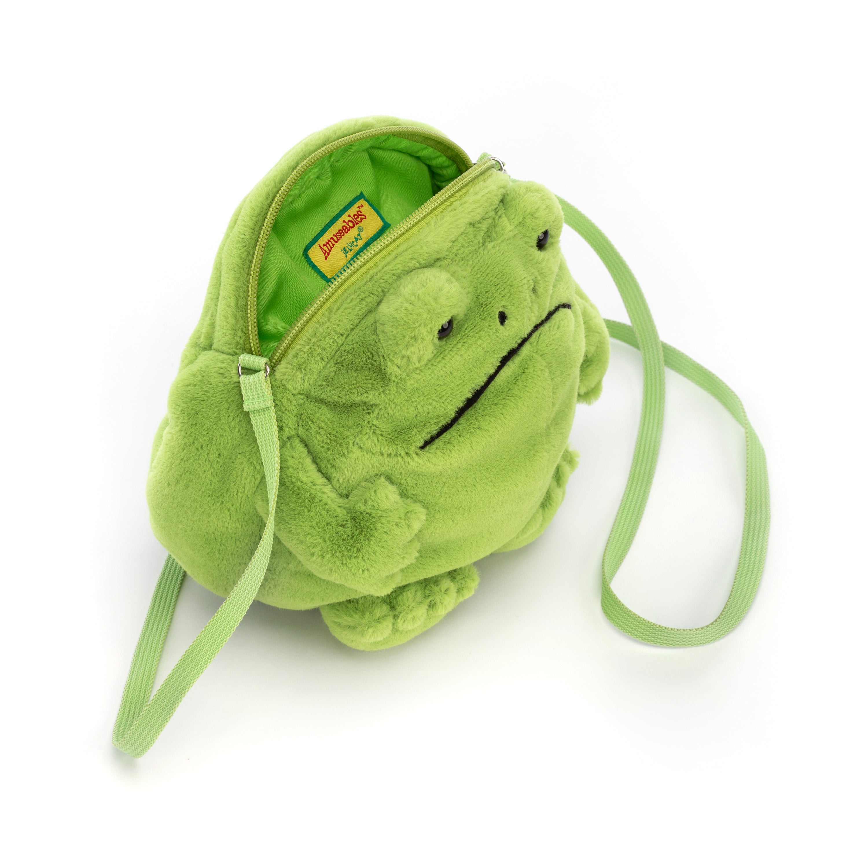 Cute Frog Plush Stuffed Animal w/ Sweater Clothes & Backpack, Soft