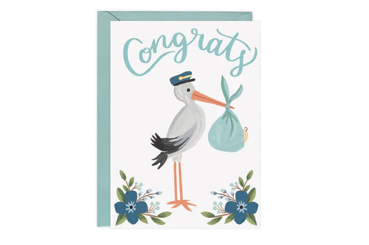 Blue Stork Congrats Baby Cards