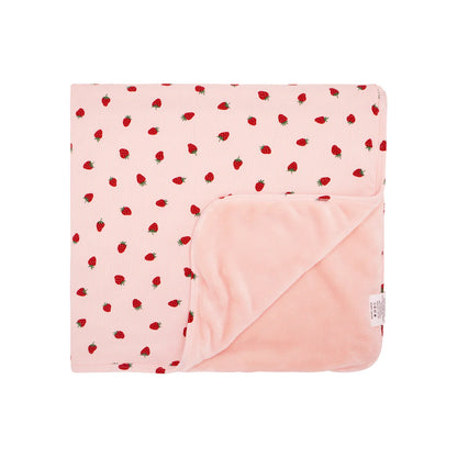 Strawberries Small Ribbed Youth Blanket