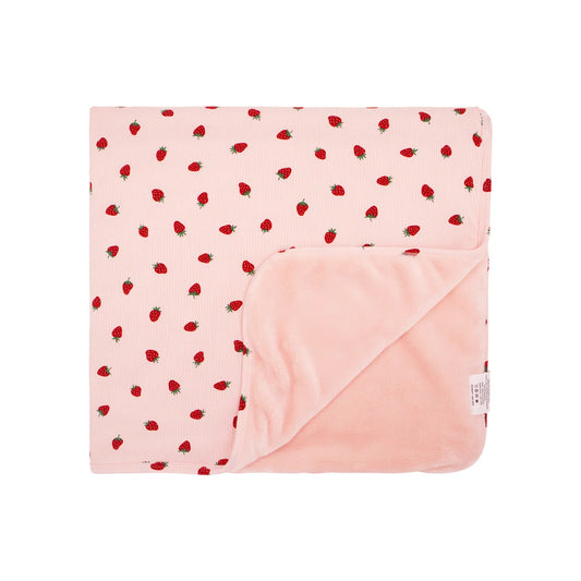 Strawberries Small Ribbed Toddler Blanket