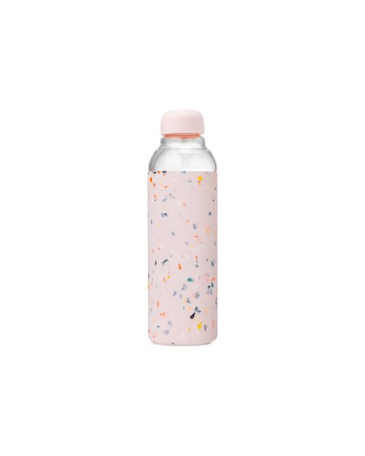 Terrazzo Blush Glass Water Bottle 20oz