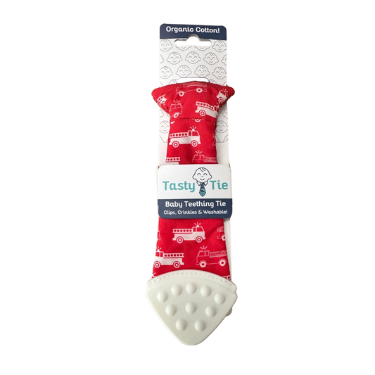 Firetruck Tasty Tie Teether, Crinkle*