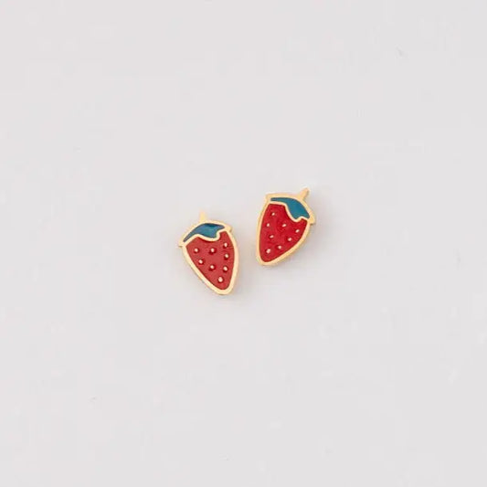 Strawberry Flat Back Earrings