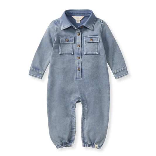 Acid Wash Infant Jumpsuit Burt's Bees Baby Lil Tulips