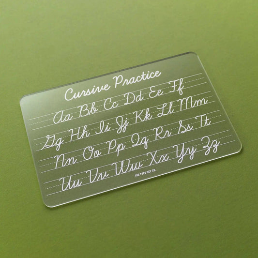 Acrylic Dry-Erase Cursive Tracing Practice Board The Type Set Co. Lil Tulips