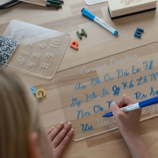 Acrylic Dry-Erase Cursive Tracing Practice Board The Type Set Co. Lil Tulips