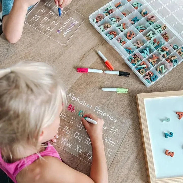 Acrylic Dry-Erase Numbers Tracing Practice Board The Type Set Co. Lil Tulips
