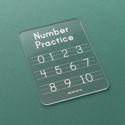 Acrylic Dry-Erase Numbers Tracing Practice Board The Type Set Co. Lil Tulips