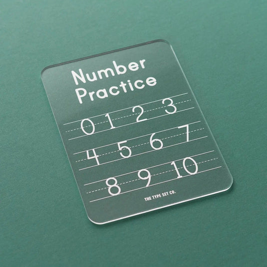 Acrylic Dry-Erase Numbers Tracing Practice Board The Type Set Co. Lil Tulips