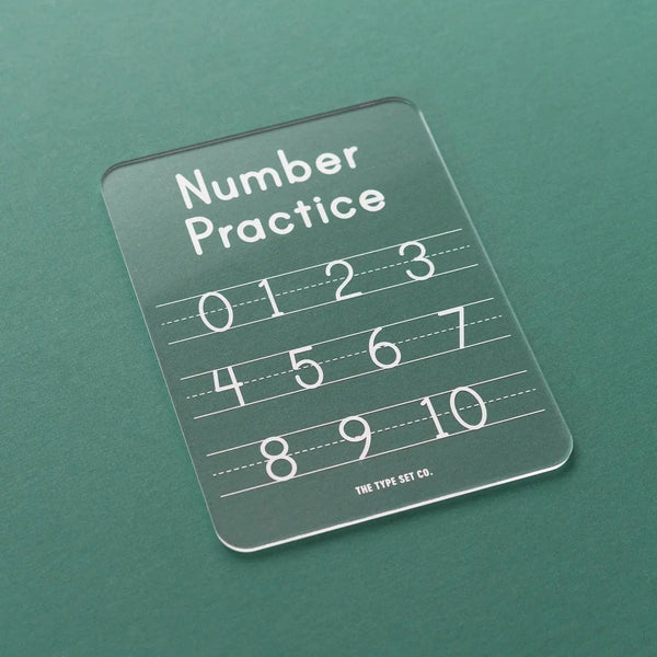 Acrylic Dry-Erase Numbers Tracing Practice Board The Type Set Co. Lil Tulips