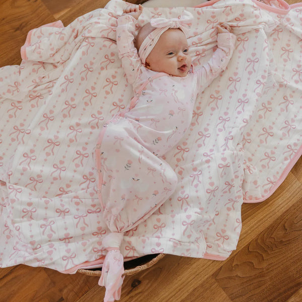 Adelia Newborn Knotted Gown Copper Pearl Lil Tulips
