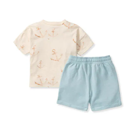 Anchors Tee & Shorts Set Burt's Bees Baby Lil Tulips