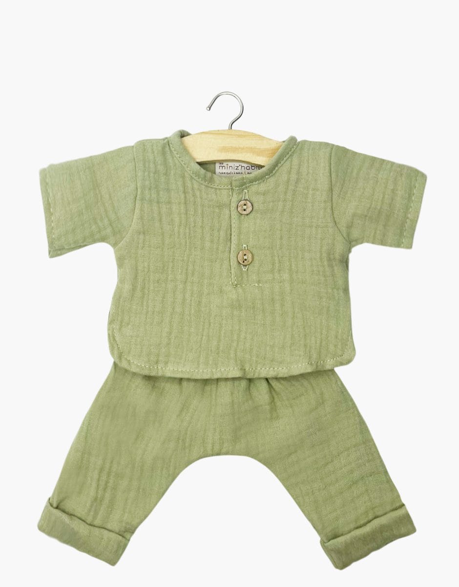 Andrea Long-Sleeved Outfit - Almond Cotton Gauze - Gordis 34–37 cm Minikane Lil Tulips
