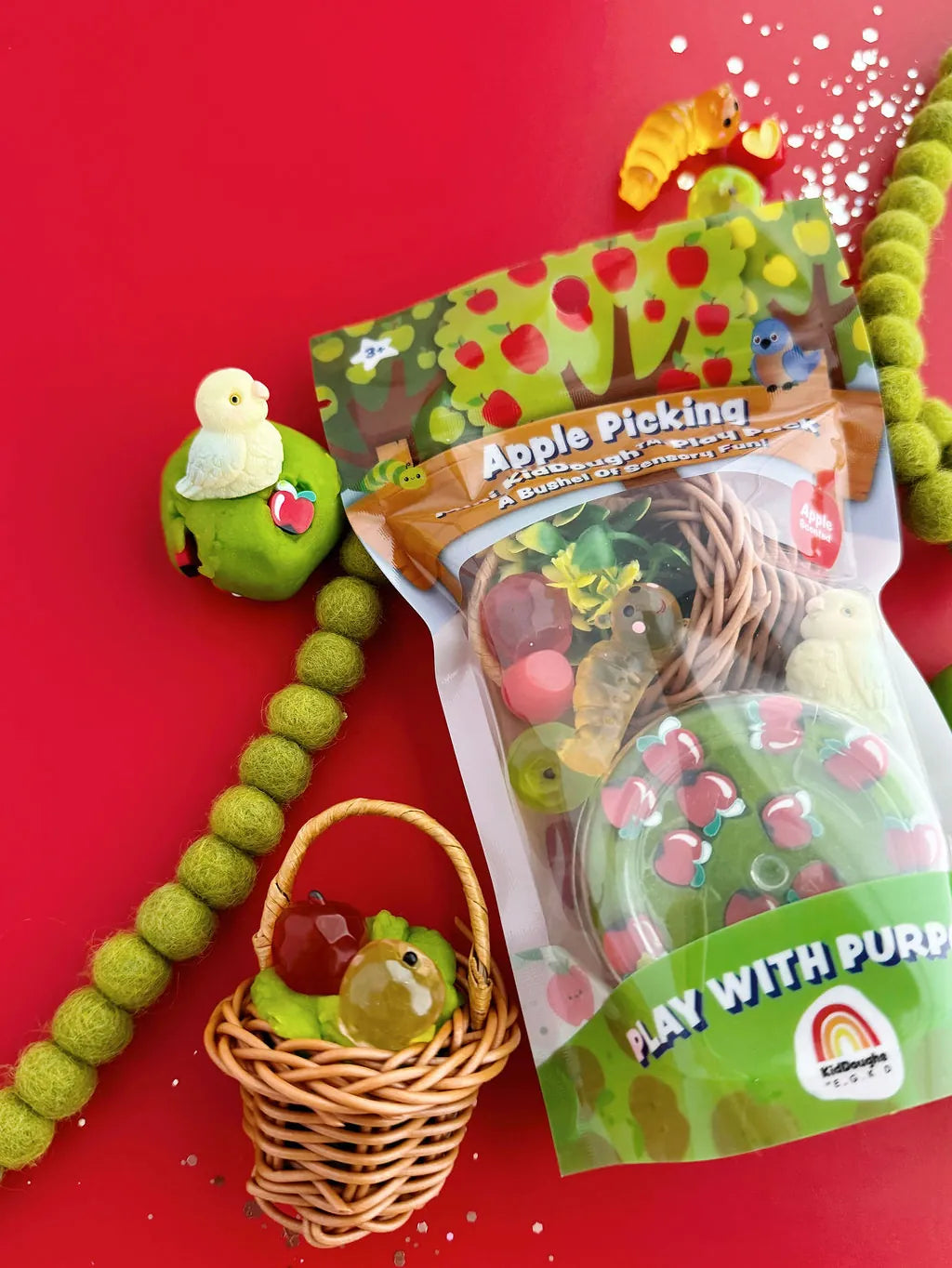 Apple Picking Mini Kiddough Play Pack - 2oz Earth Grown KidDoughs Lil Tulips