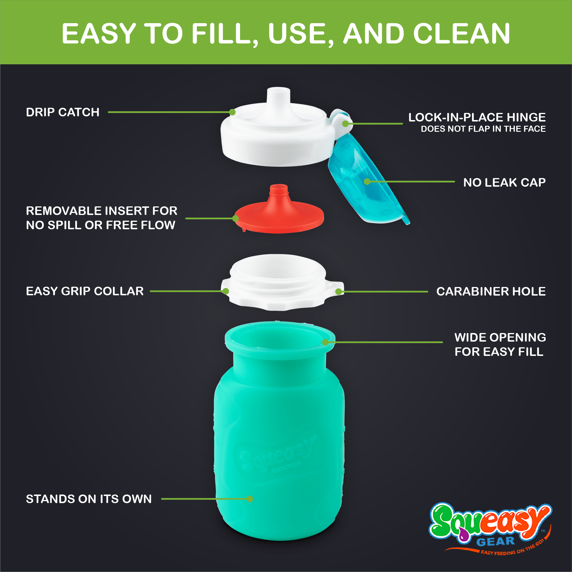 Aqua Squeasy Silicone Pouch Squeasy Gear Lil Tulips